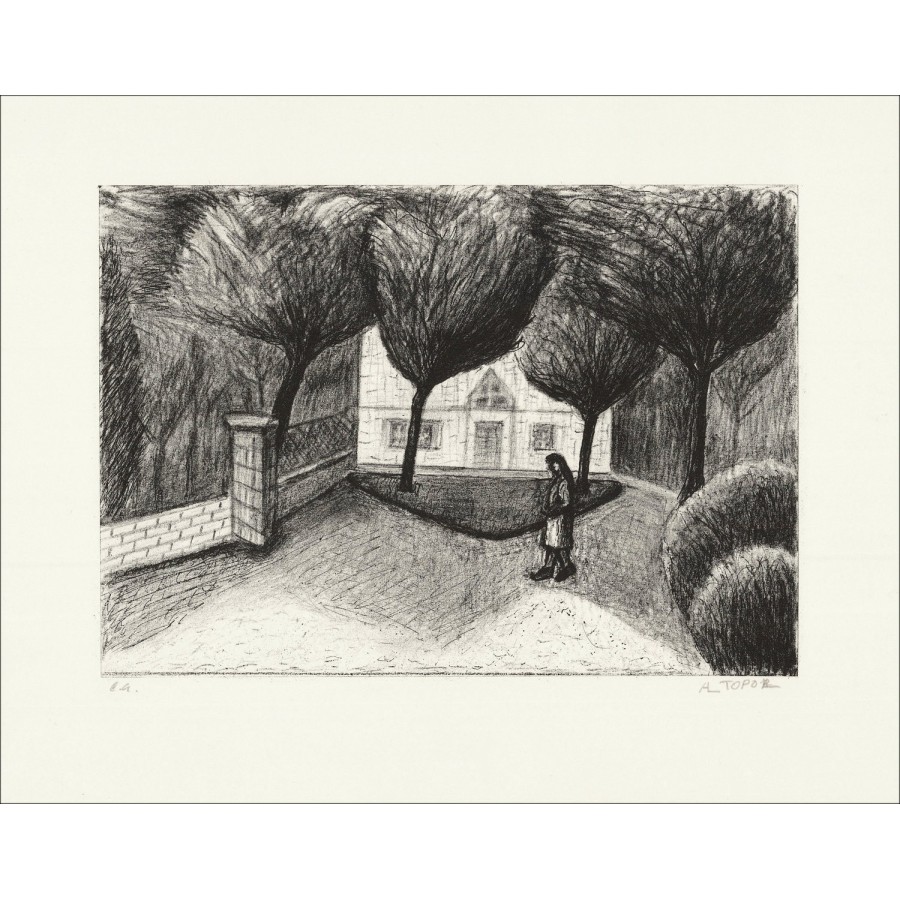 Abram TOPOR "De promenade" - Originele lithografie E.A ondertekend