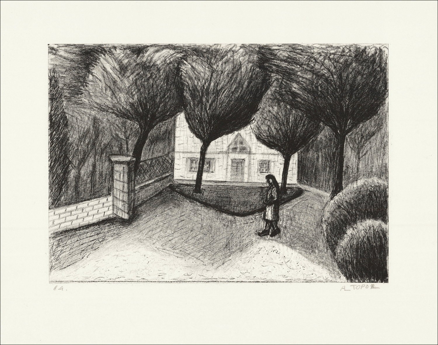 Abram Topor "The Promenade" - Litografia originale E.A firmata
