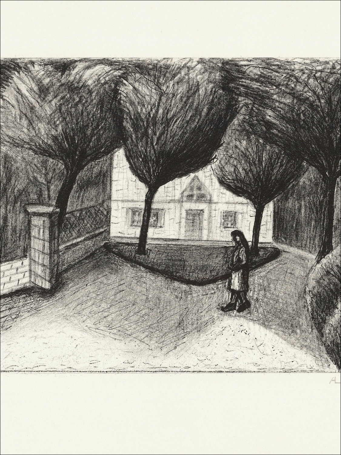 Abram Topor "The Promenade" - Litografia originale E.A firmata