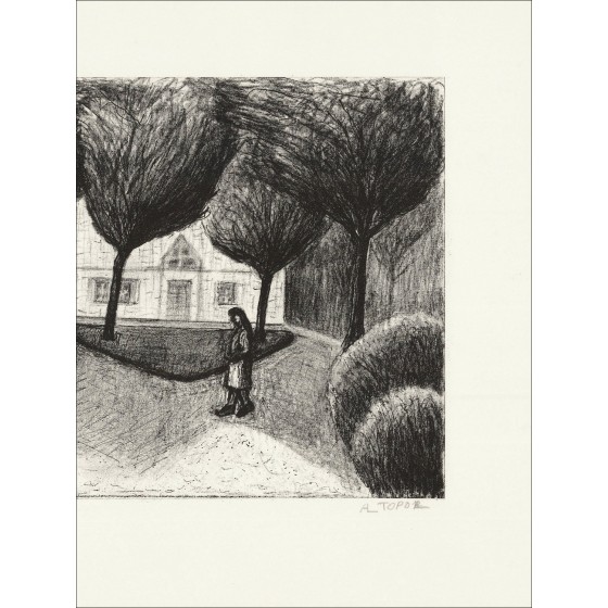 Abram Topor "Die Promenade" - Original-Lithographie E.A unterzeichnet