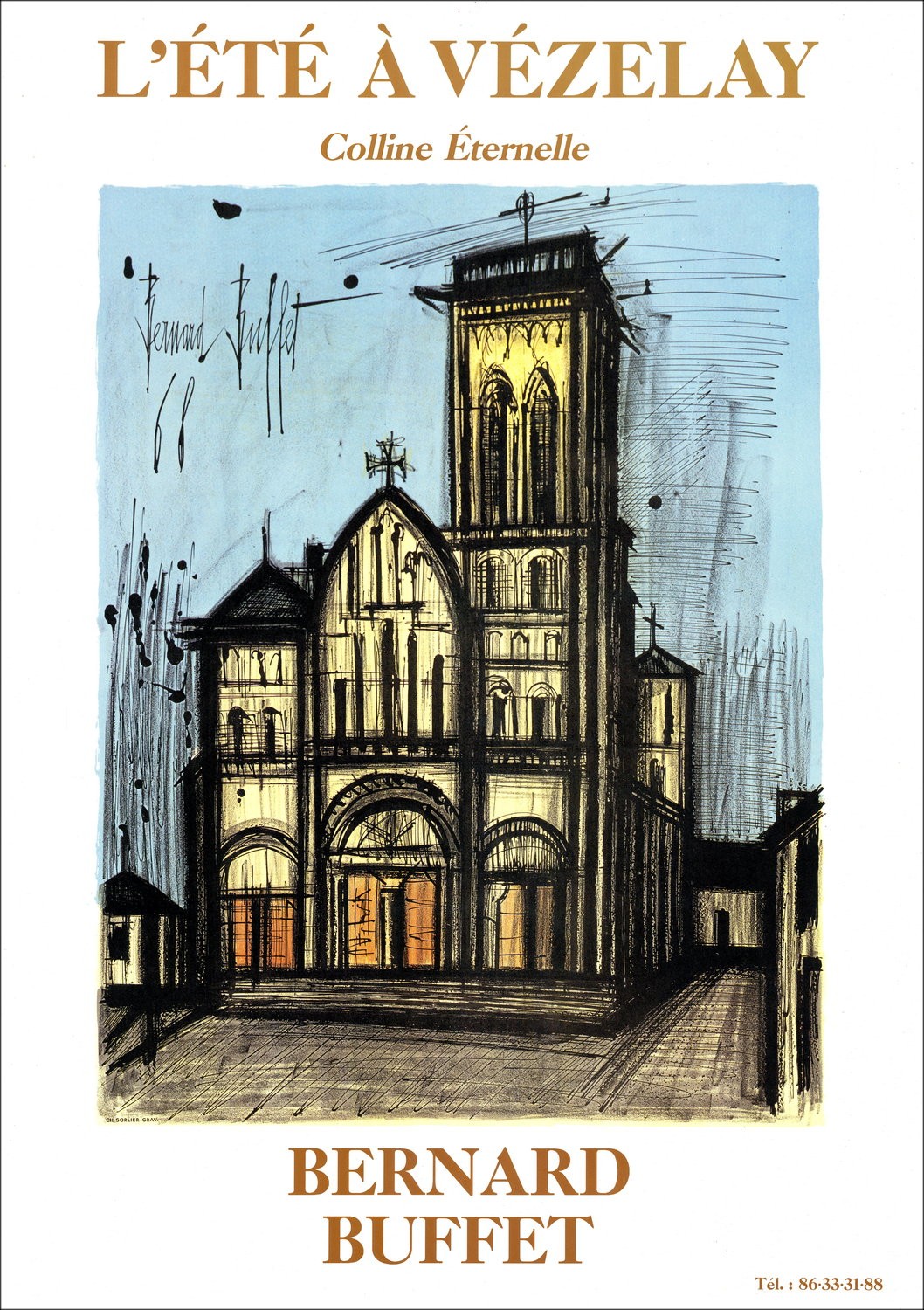 Bernard Buffet "L'été à Vézelay" - Art Poster by Charles Sorlier