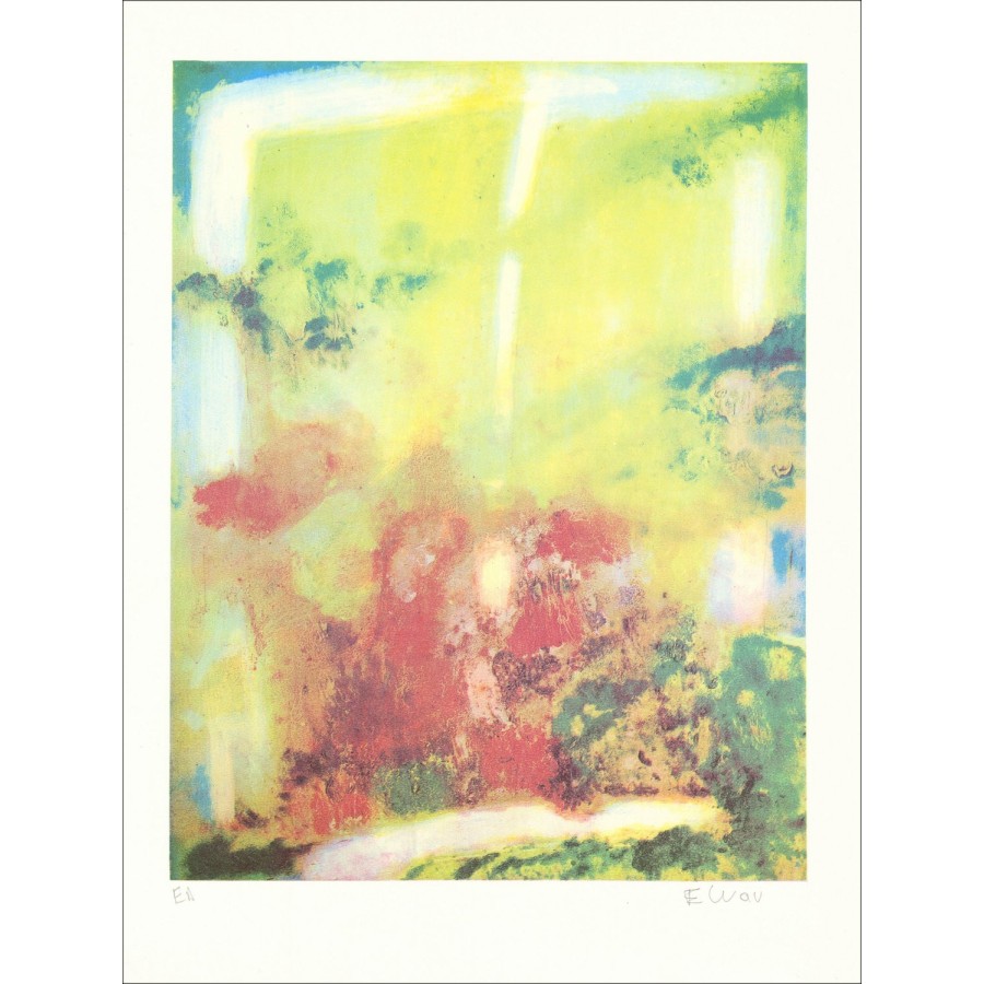 "Composition" - Original Lithograph with Gauffage on Arch Paper