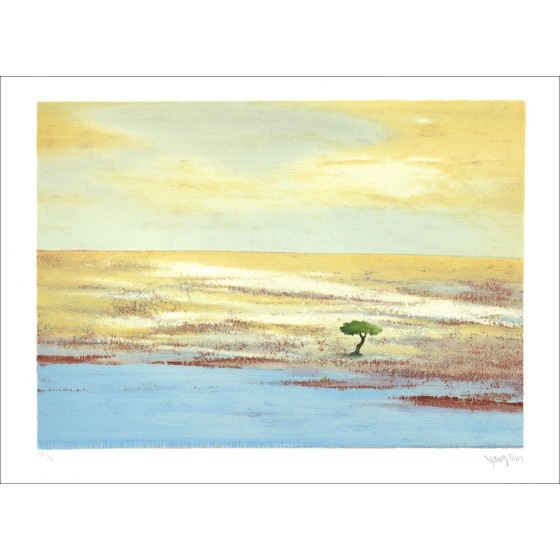 Din Yang "Landscape" - Original Lithography Signed and Numbered