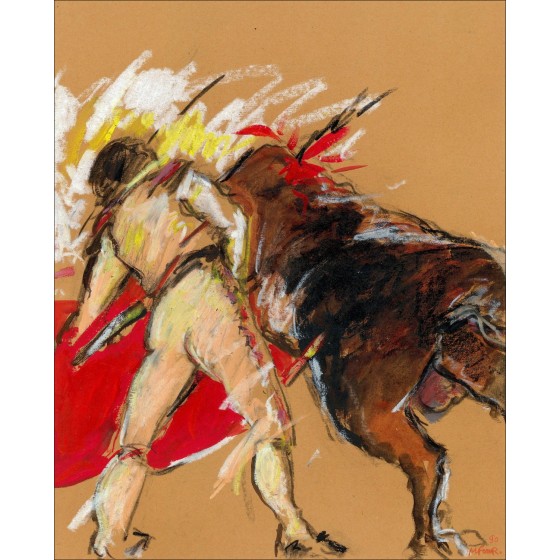 Michel Four "Corrida" - Gemeinsame technische Zeichnung signiert
