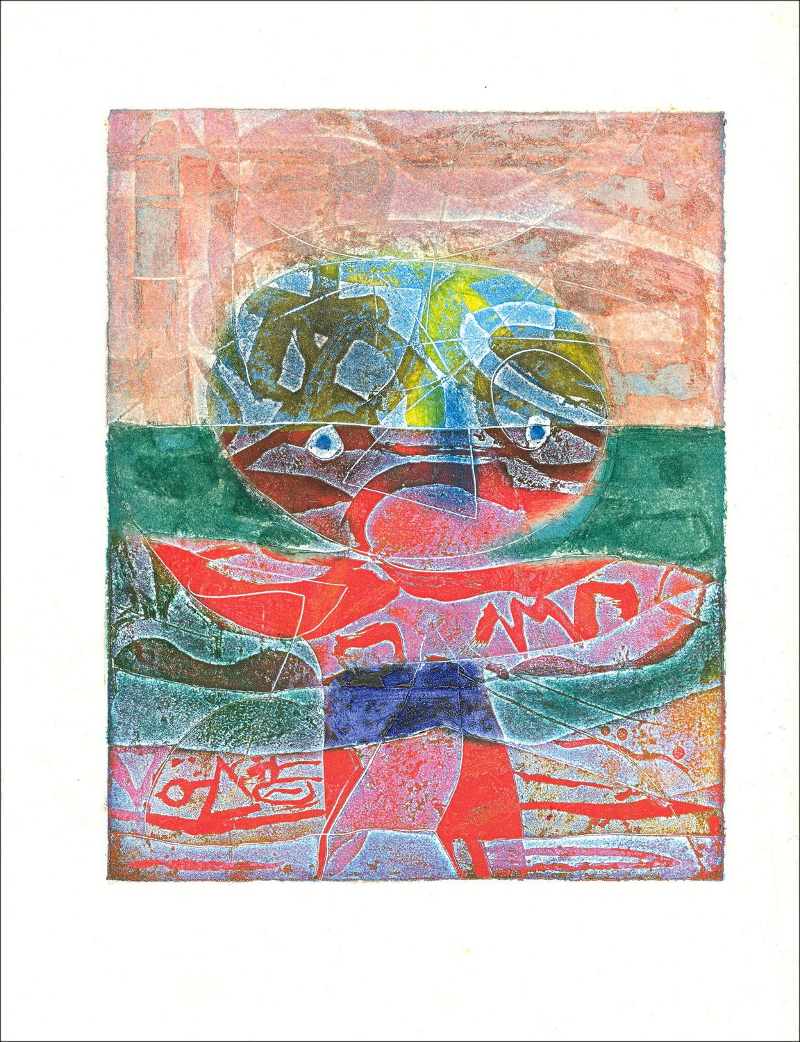 "Cerf Volant" - Gravure sur Papier Vélin Attribuée à Shigehito Maehara