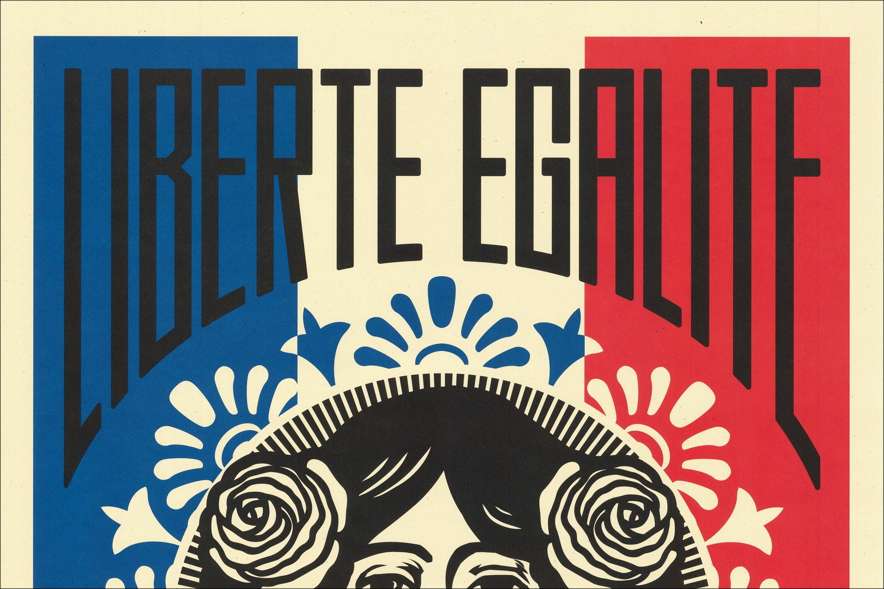 Serigrafía Shepard Fairey Obey – Libertad Igualdad Fraternidad póster
