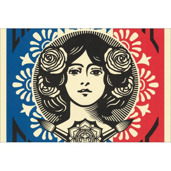 Serigrafia Shepard Fairey Obey, Libertà Uguaglianza Fratellanza poster