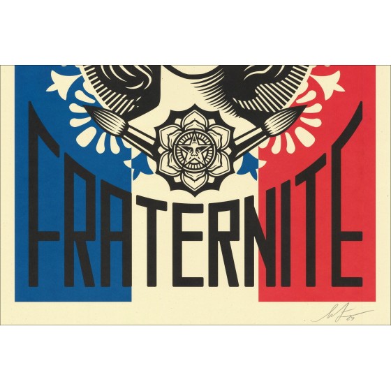 Shepard Fairey Obey silkscreen – Freedom Equality Fraternity poster