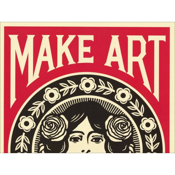 Shepard Fairey Obey Siebdruck – Make Art Not War signiertes Poster
