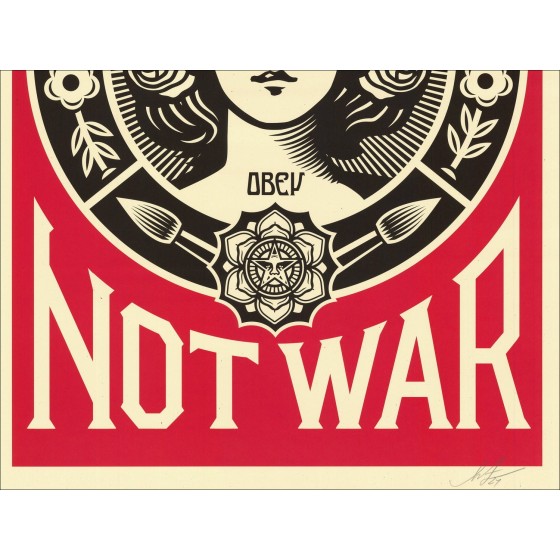 Shepard Fairey Obey zeefdruk – Make Art Not War gesigneerde poster