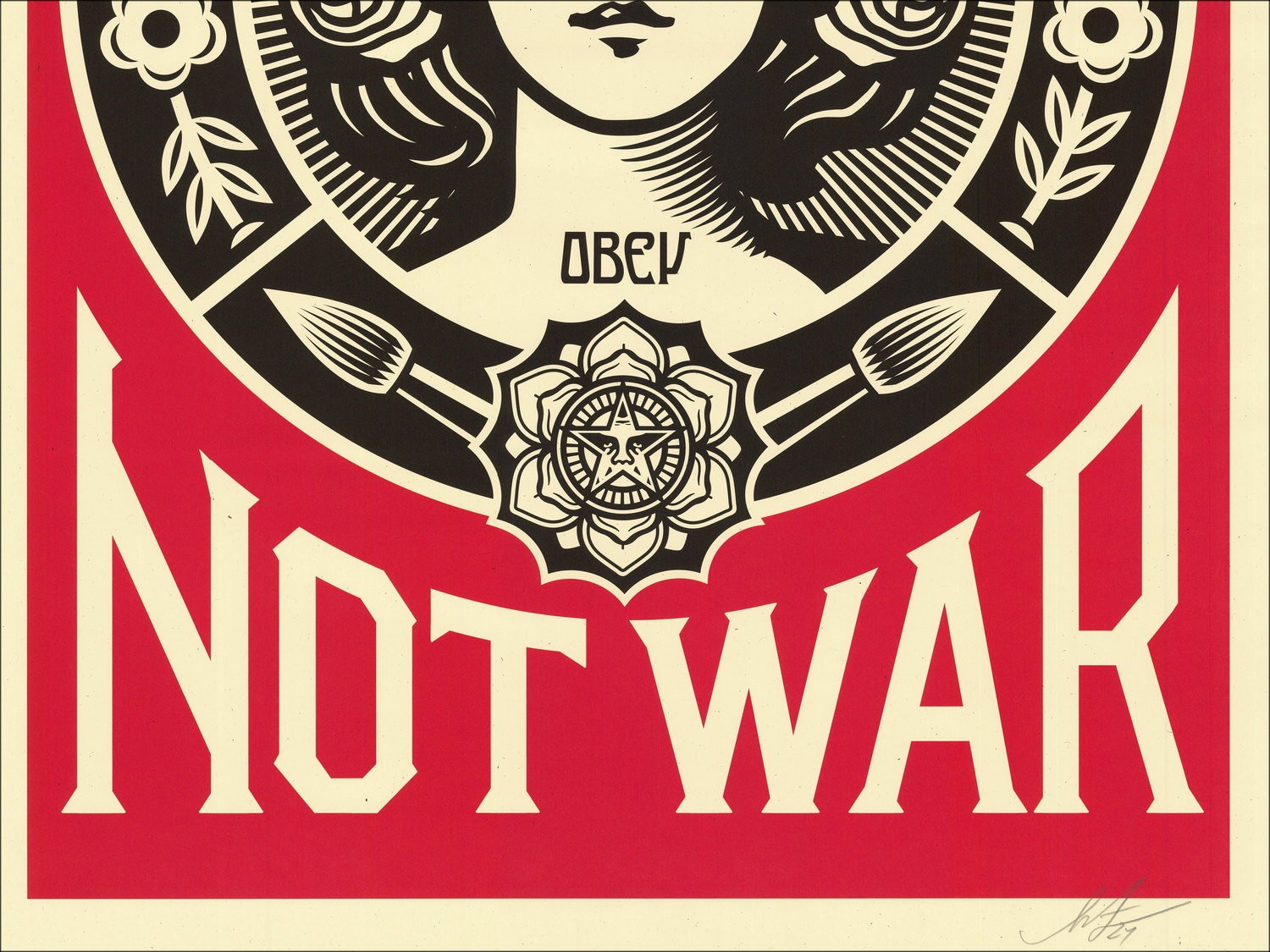 Serigrafía Shepard Fairey Obey – Make Art Not War póster firmado