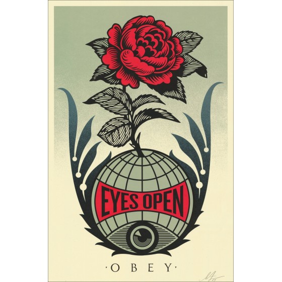 Shepard Fairey (Obey), Eyes Open, signed silkscreen print 91x61cm
