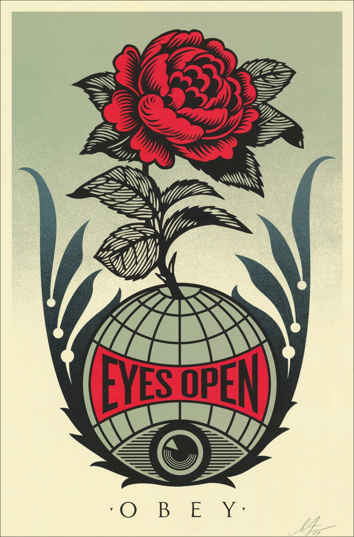 Shepard Fairey (Obey), Eyes Open, signierter Siebdruck 91x61cm