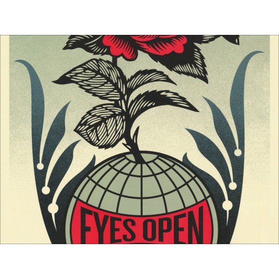 Shepard Fairey (Obey), Eyes Open, signed silkscreen print 91x61cm