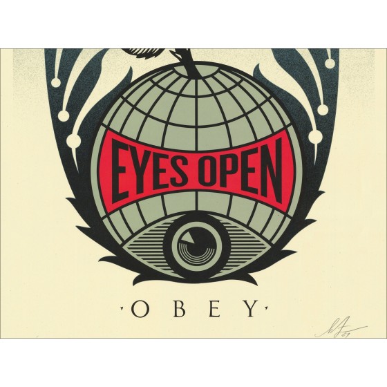Shepard Fairey (Obey), Eyes Open, signed silkscreen print 91x61cm