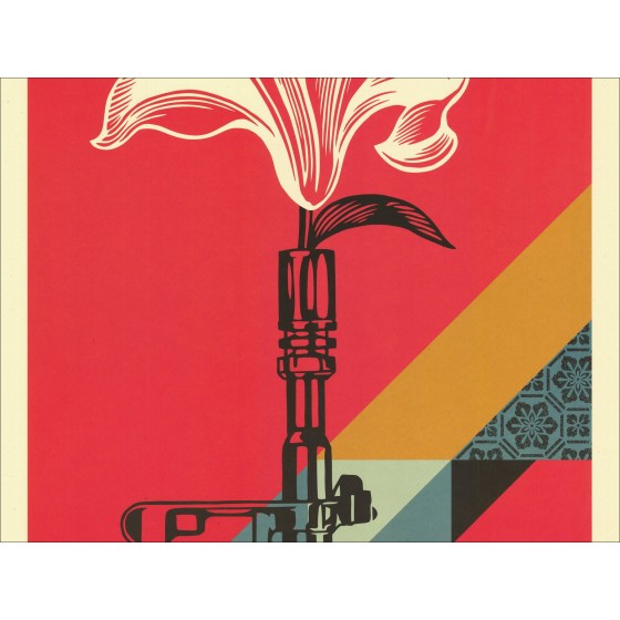 Shepart Faisy Obey "AR-15 Lily" - Silkscreen Ondertekend 91x61 cm