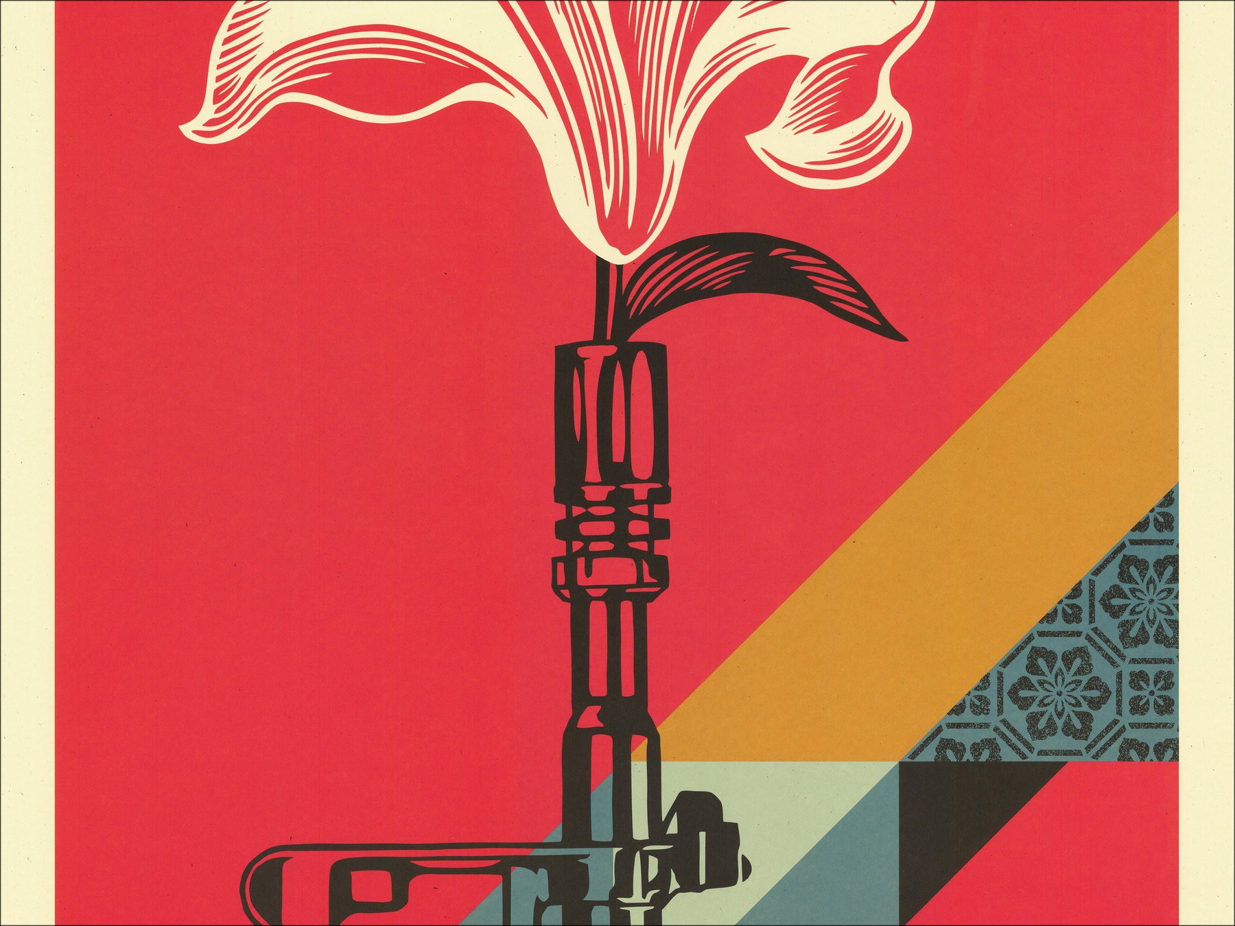 Shepart Faisy Obey "AR-15 Lily" - Silkscreen Ondertekend 91x61 cm