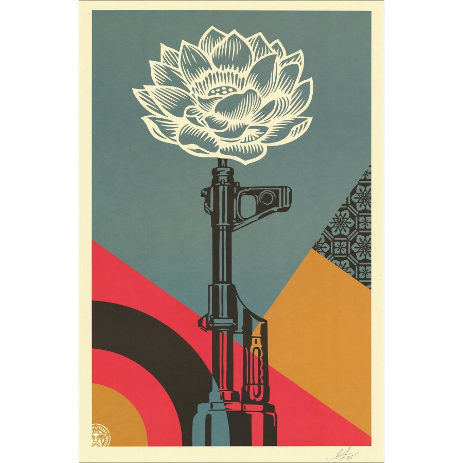 Shepart Faisy obbedisce a "AK47 Lotus" - Silkscreen esclusivo 91x61cm