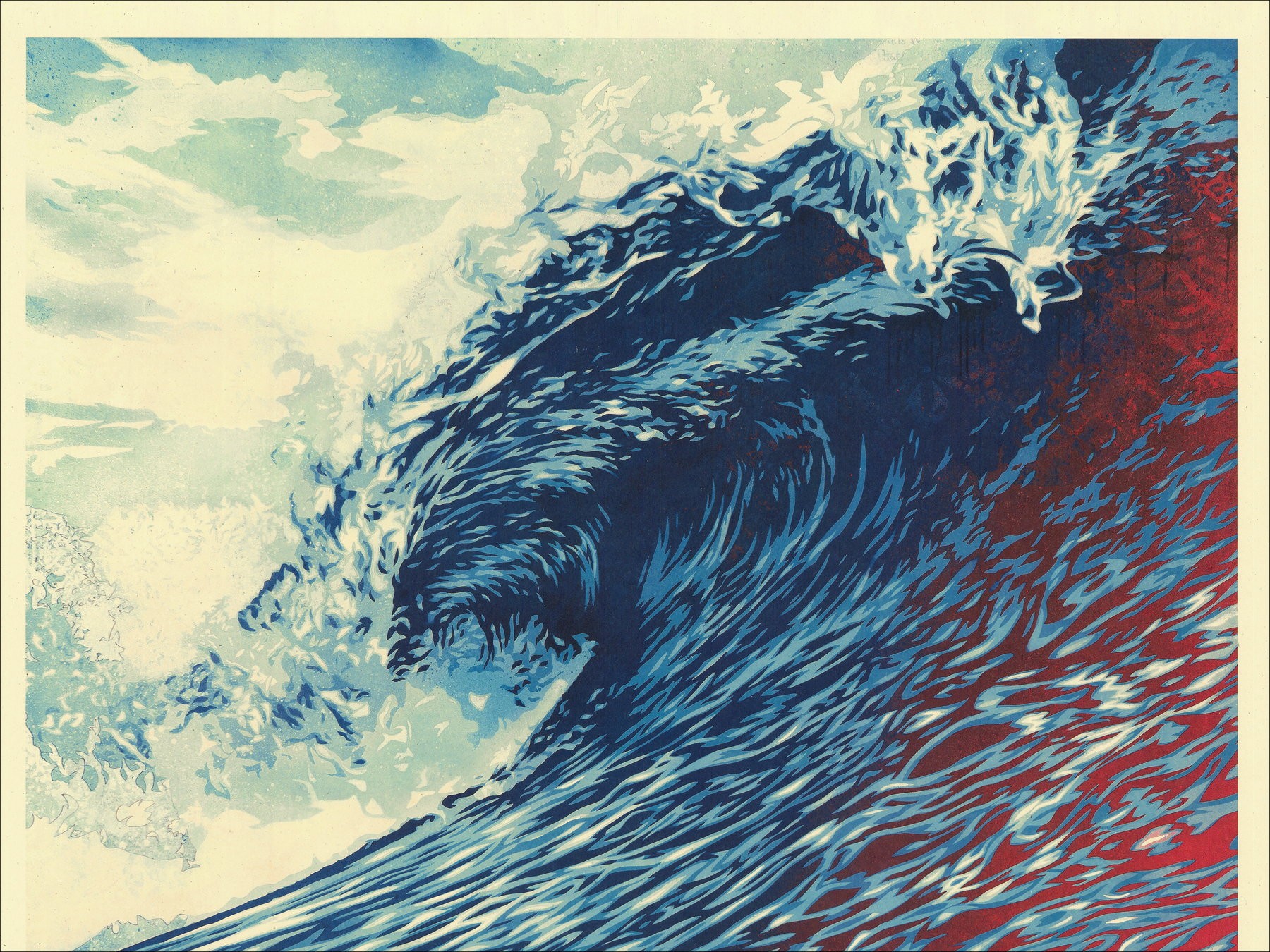 Shepard Fairey (Obey) - 'Wave of Distress', screen print Signed