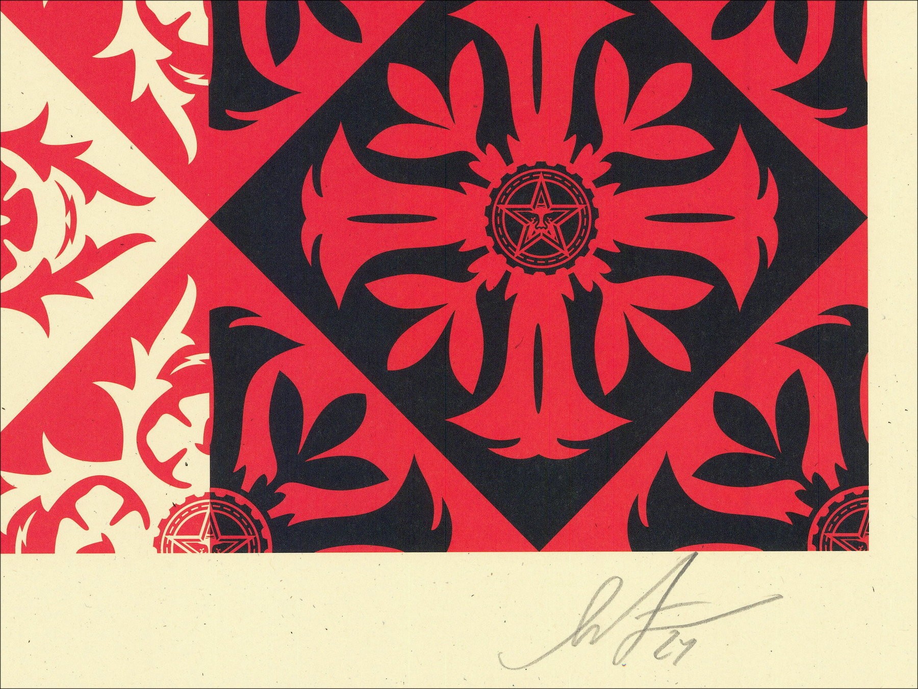 Shepard Fairy (obbedire) - 'onda di angoscia', firmata screenprint