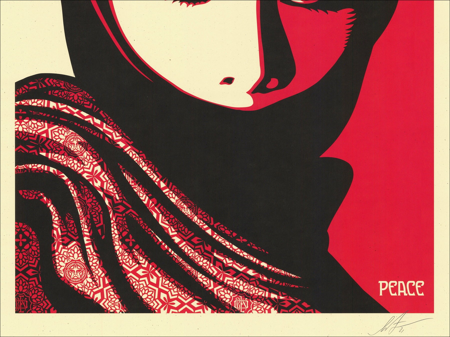 Shepard Fairy (obedecer) "Fatalale Mujer" - Sigited ScreenPrint y Fechado