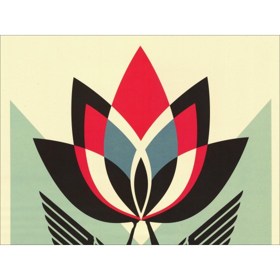 SHEENSCREEN Shepard Fairey 'Lotus Angel' 91x61cm signiert | Obey