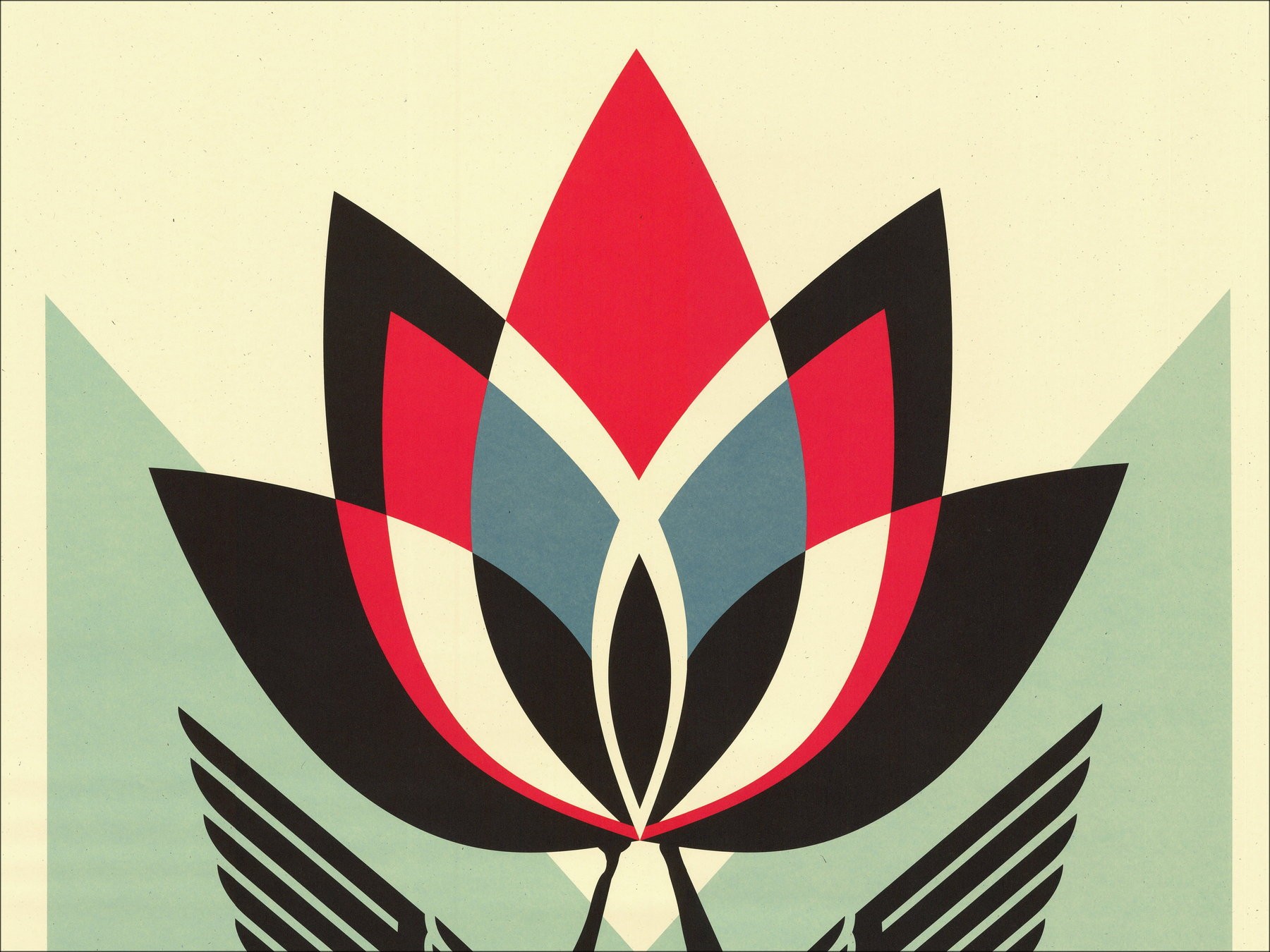 Silkscreen Shepard Fairey 'Lotus Angel' 91x61cm firmato | Obey