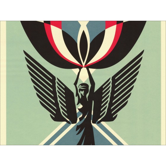 Silkscreen Shepard Fairey 'Lotus Angel' 91x61cm firmato | Obey