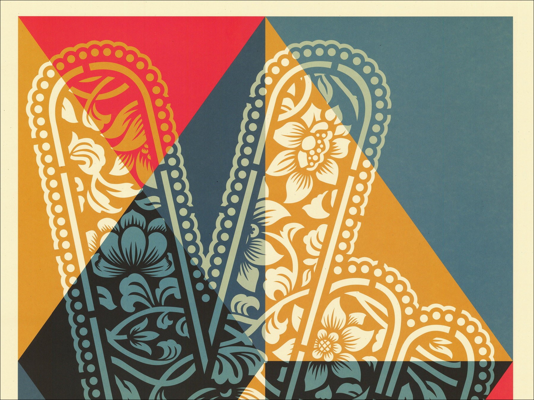 "Peace Fingers Geometric" de Shepard Fairey - Señalización