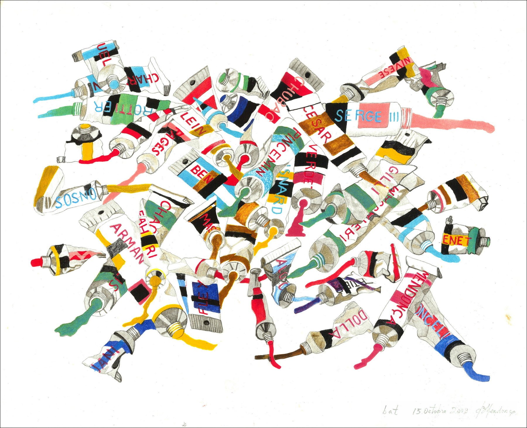 Bruno Mendonça "The Cools of Nice" - Litho op voertuigpapier