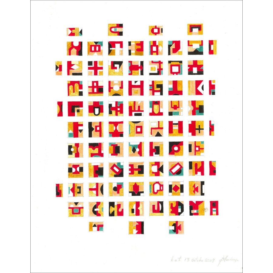 Bruno Mendonça "Composizione" - Litografia originale su carta VELLUM