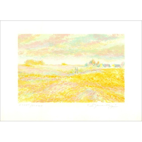 Claude MANOUKIAN - Original lithograph signed in pencil, In the countryside
