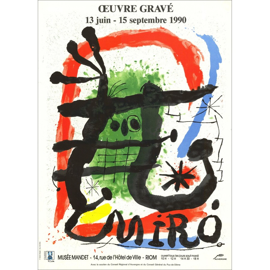 Joan Miró "Exposure Graved Work, Mandet Museum, Riom" - Cartel litográfico