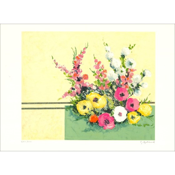 Gilbert Artaud "Boeket van bloemen" - Originele ondertekende lithografie