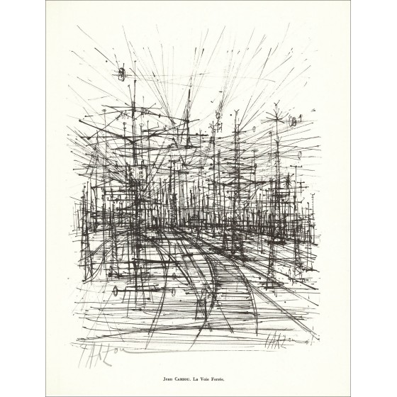 Purchase Lithograph by Jean Carzou signed in pencil "The Railway" 27x21cm - 1961