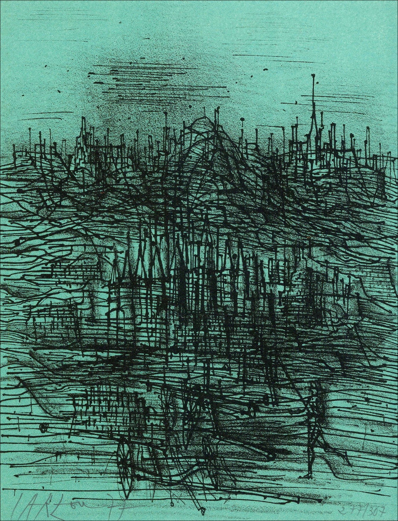 Jean Carzou "Fortifications" 1977 - Litografia firmata originale
