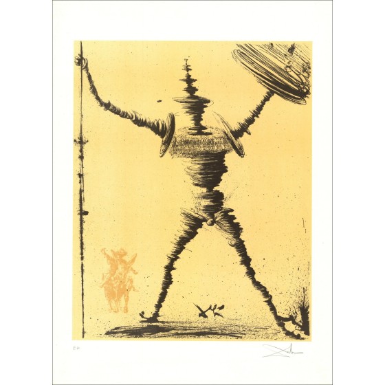 Salvador Dali (dopo) - Litografia "Don Chisciotte" 76x56cm