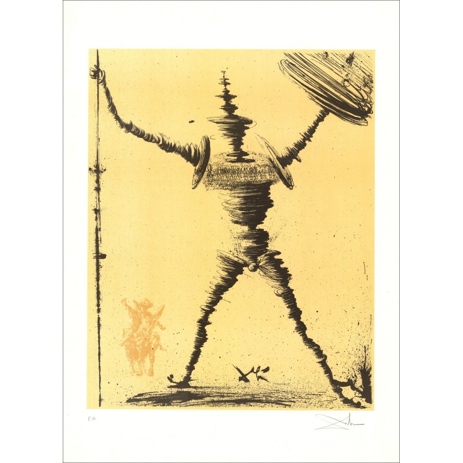 Salvador DALI (D'après) - Lithographie "Don Quichotte" 76x56cm