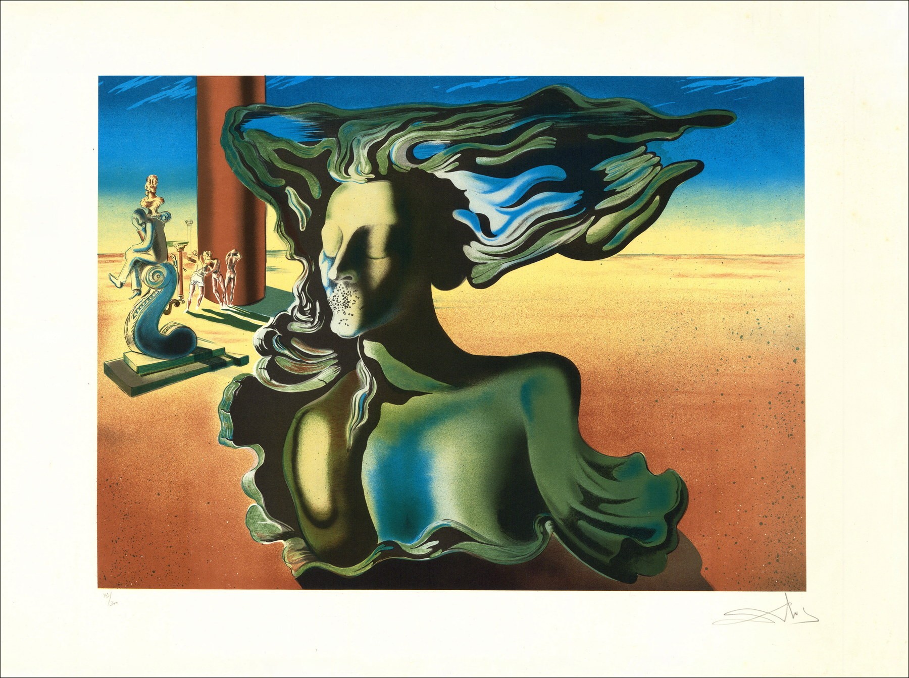Salvador DALI (D'après) - Lithographie "Le rêve" 56x76cm