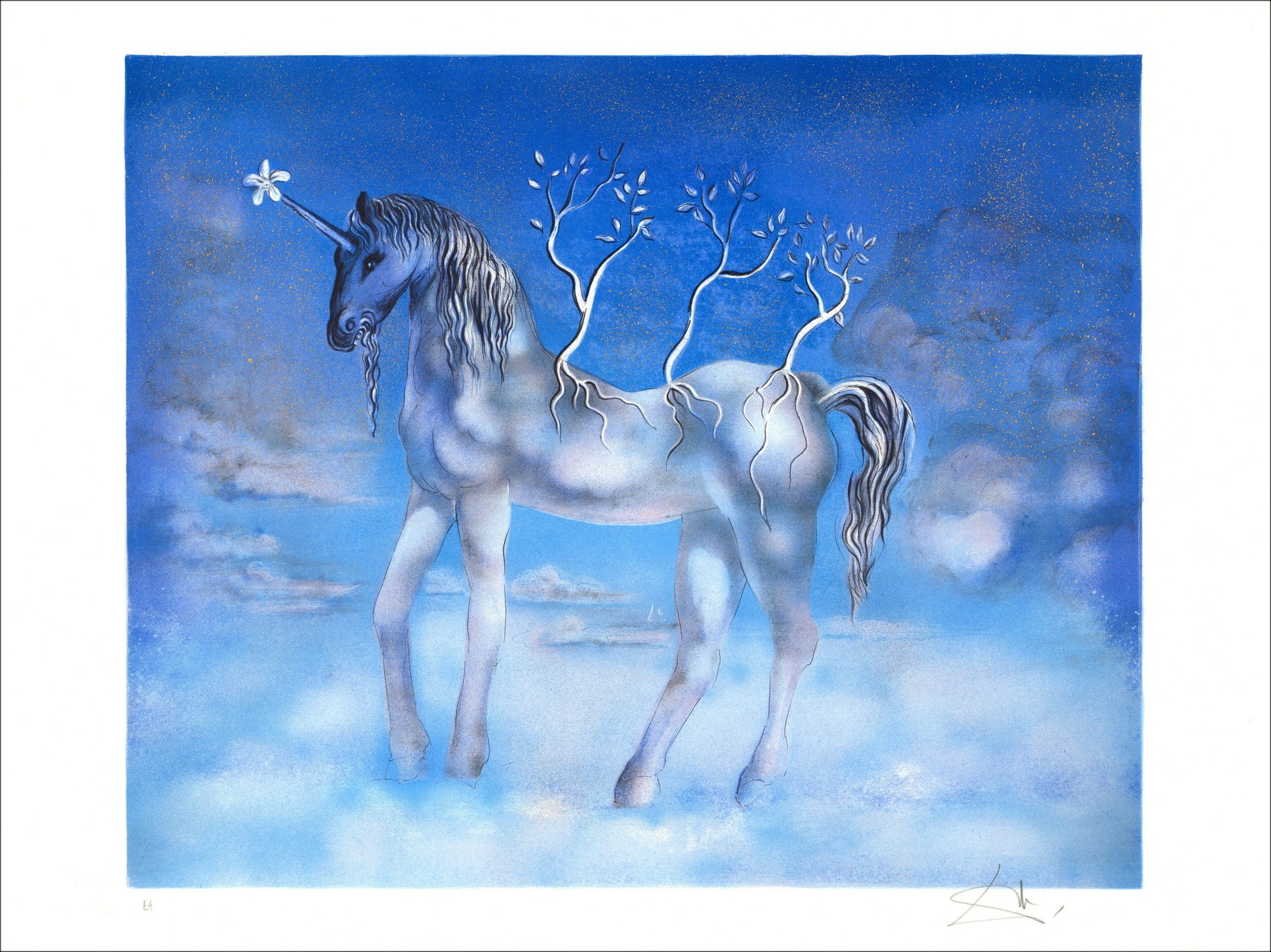 Salvador Dali (dopo) - Litografia "L'Unicorne Allègre" 55x75cm