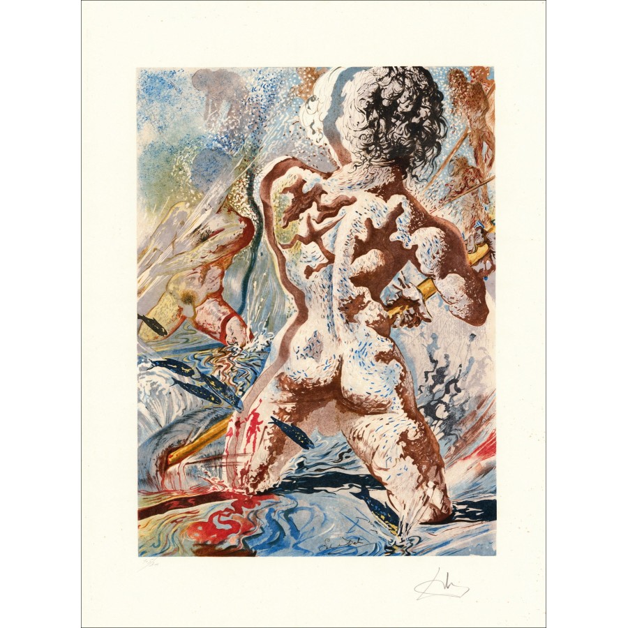 Salvador DALI (after) - Lithograph "Tuna Fishing" 75x54cm