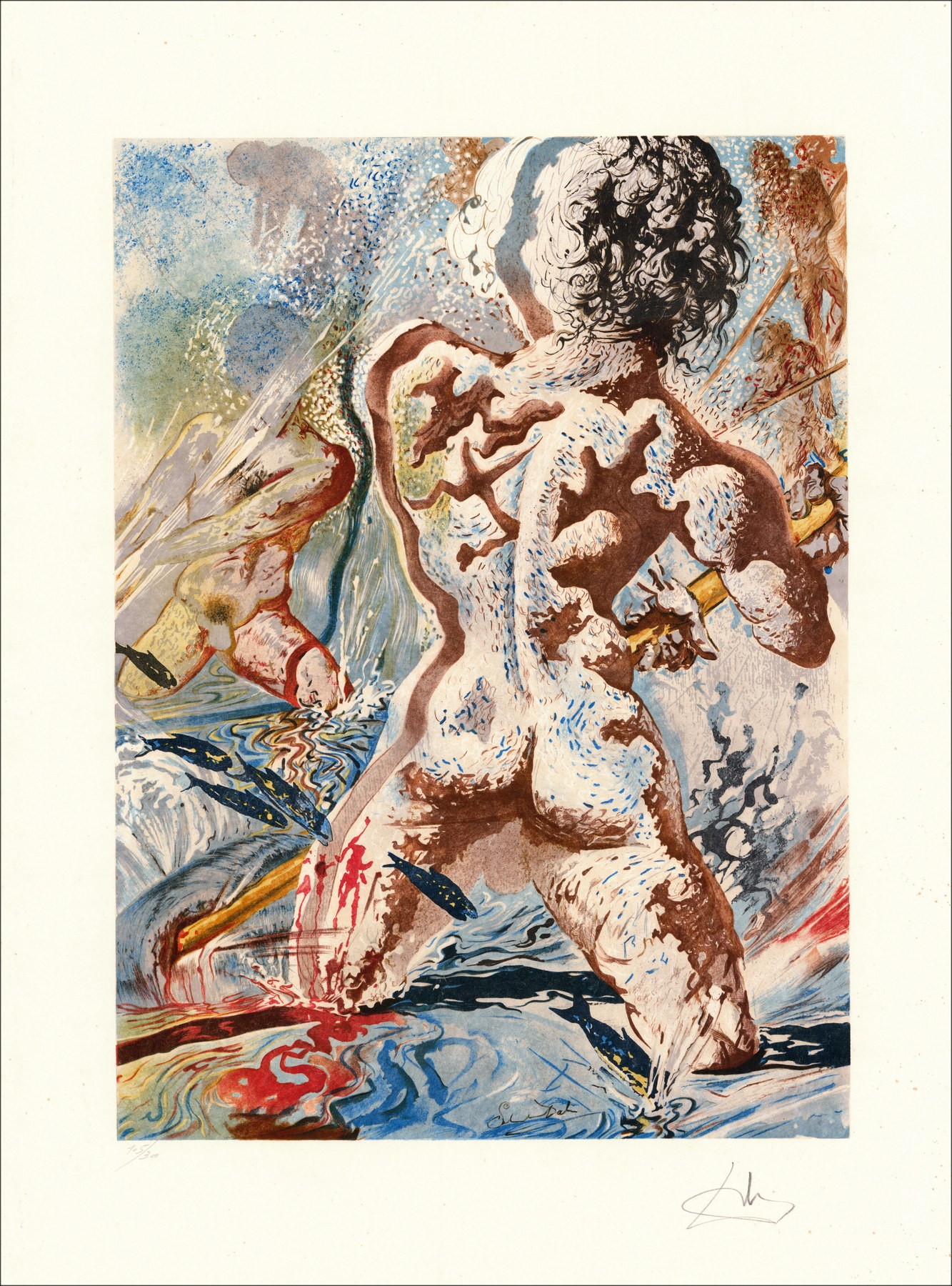 Salvador DALI (D'après) - Lithographie "Pêche au thon" 75x54cm