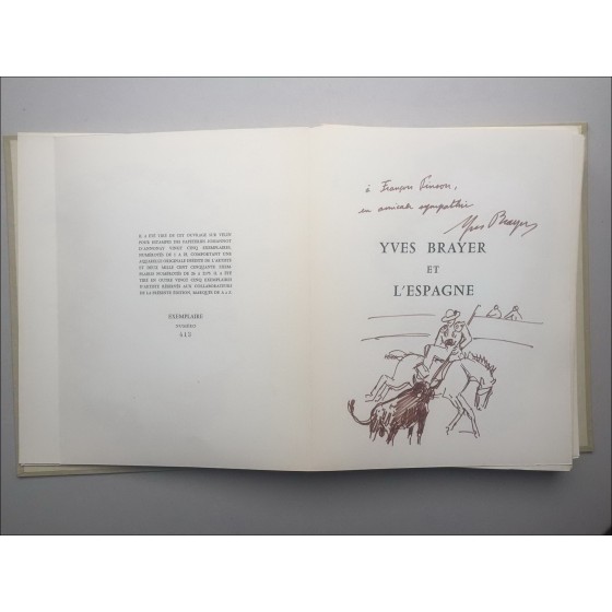 Yves Brayer - libro ilustrado "Yves Brayer y España" + Dibujo de tinta original