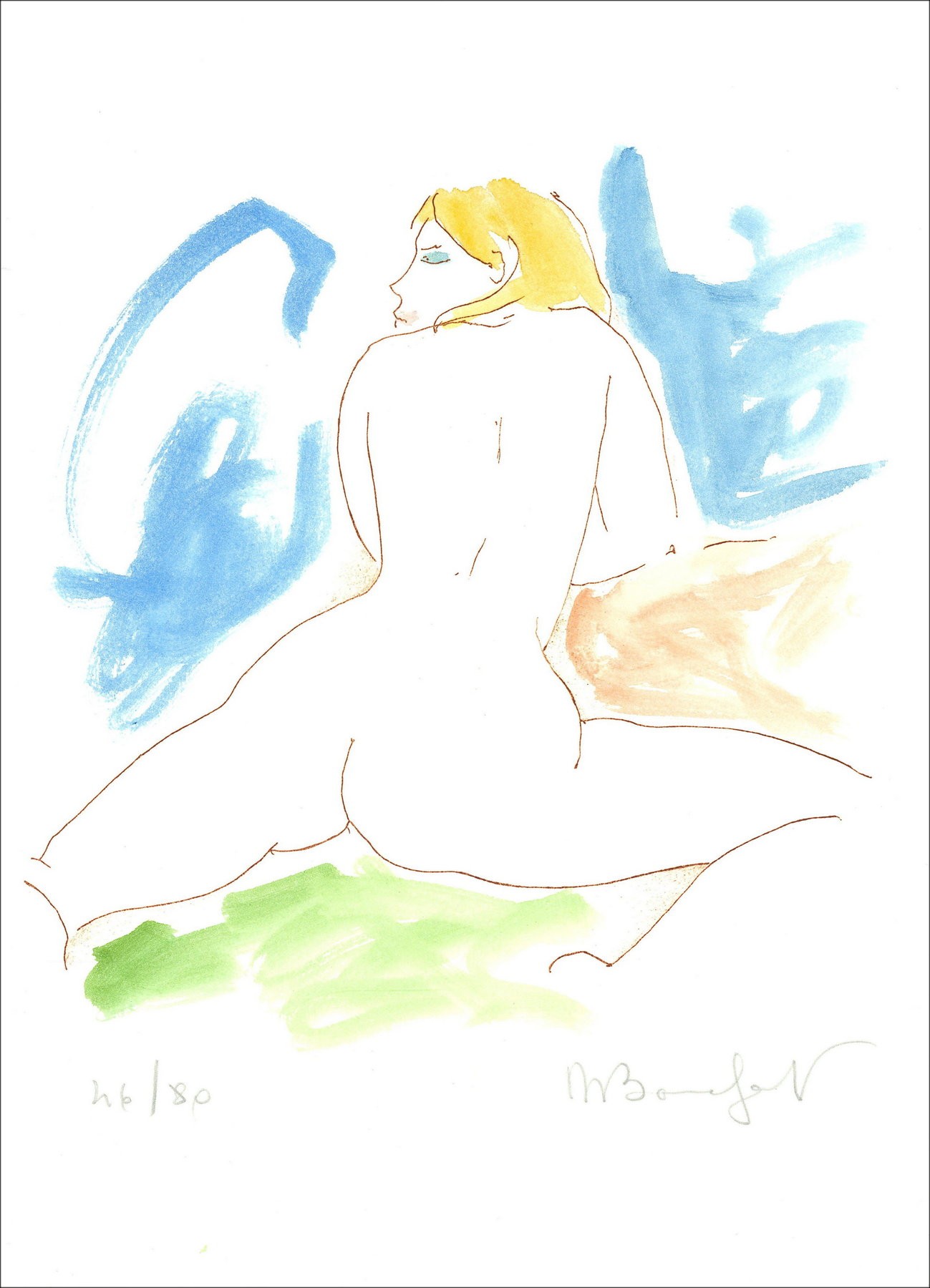 Alain Bonnefit - Back Vrouw, Lithografie | Galerie125