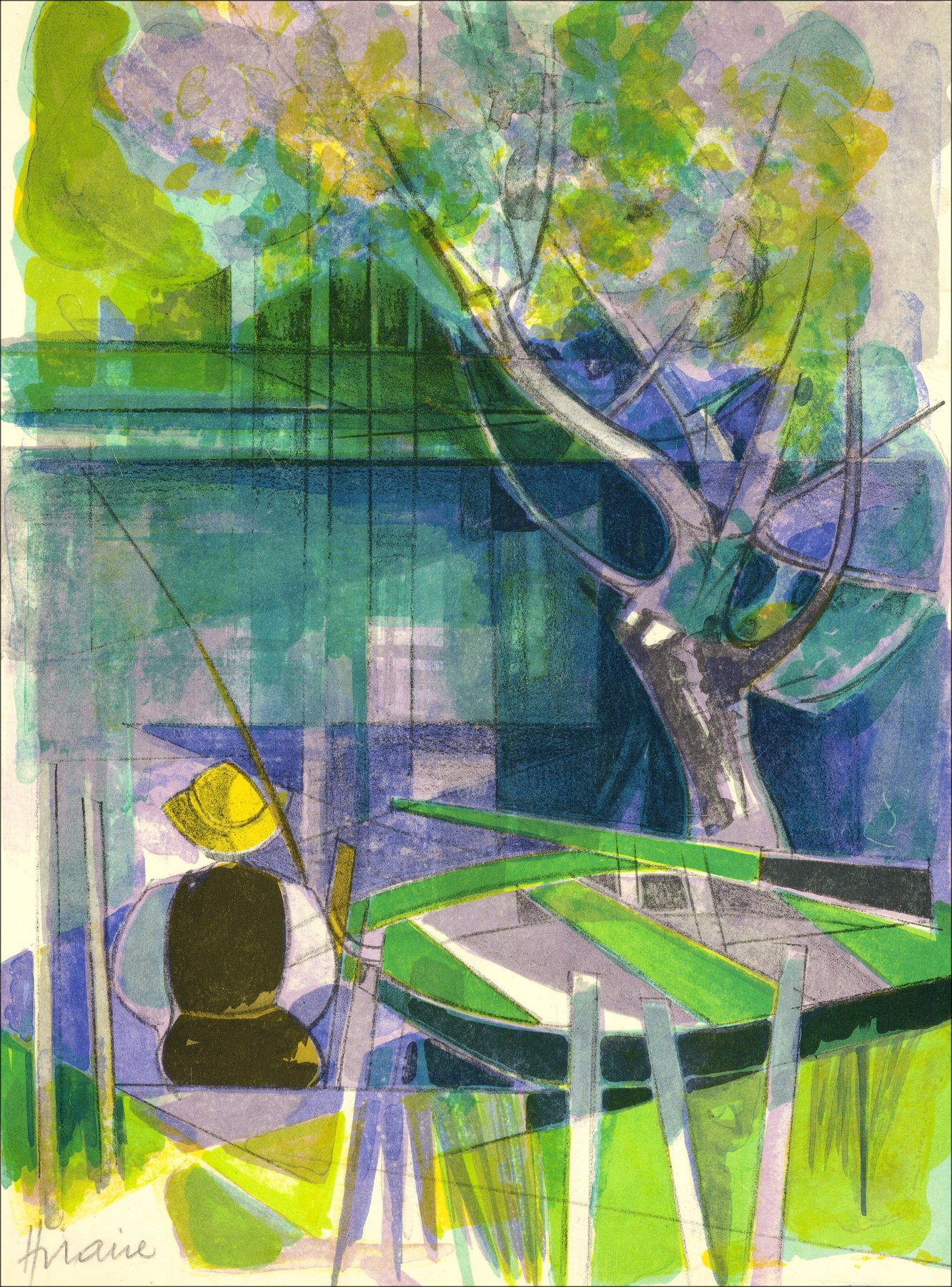Camille Hilaire - Pêcheur sur le Giessen | Galerie125