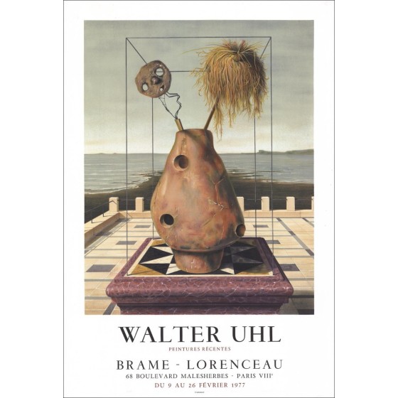 Walter UHL - Lithograph "Exhibition at Galerie Brame Laurenceau, Paris" 77x53cm - 1977