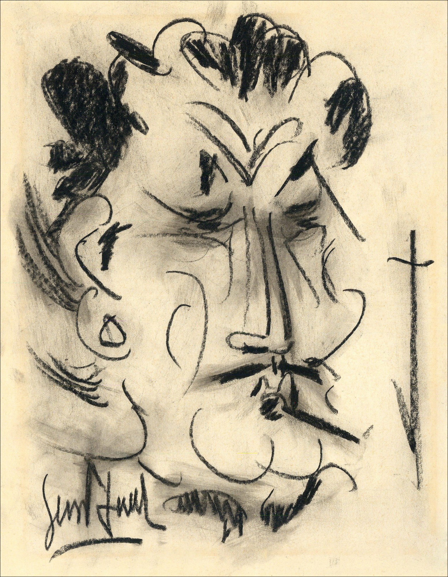 Gen Paul - Drawing Chiame originale "Django Reinhardt" | 1950 | 30x23 cm