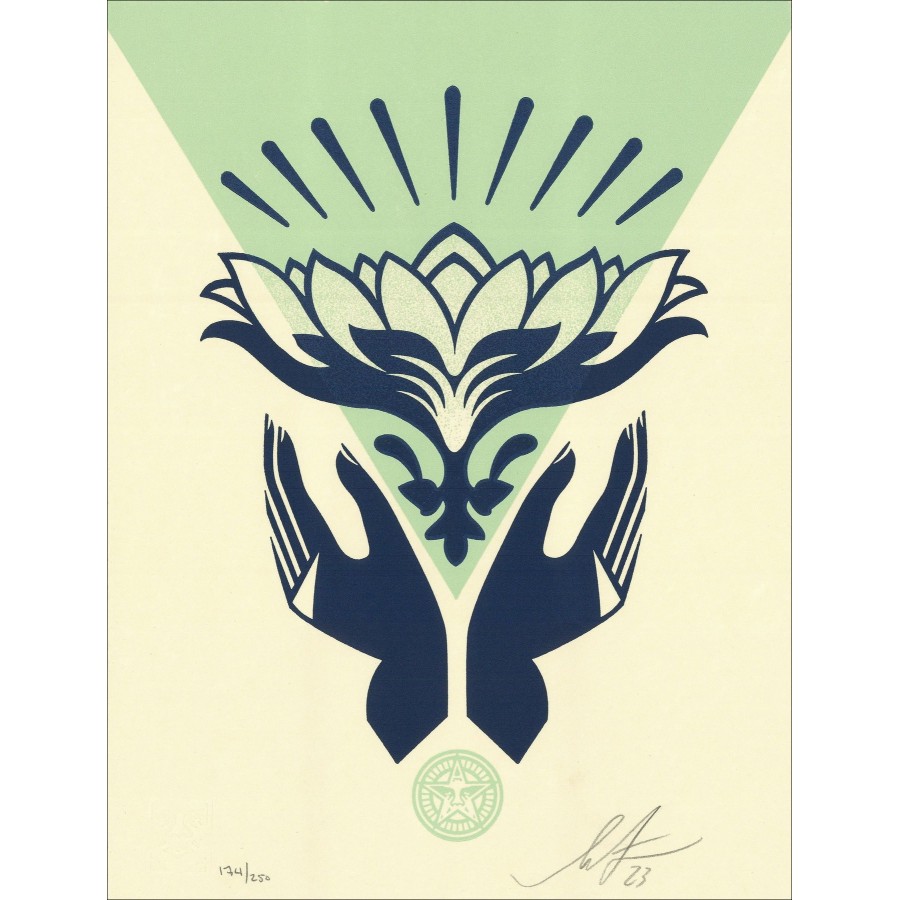 Shepard Fashery - Lotus a mano Teal, tipografica 2023 | Galerie125