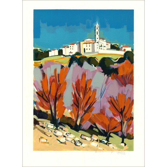 Jean-Claude Quilici - Original-Lithographie "Provence Landscape" 76x56cm