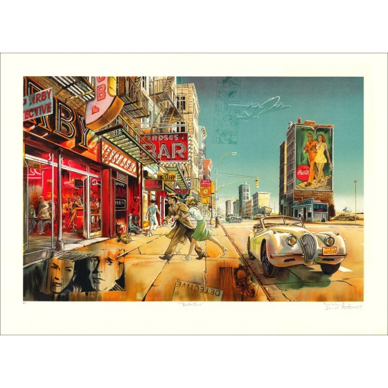 Daniel AutouarArt - Litografia originale "Detective" 63x86cm - 1988